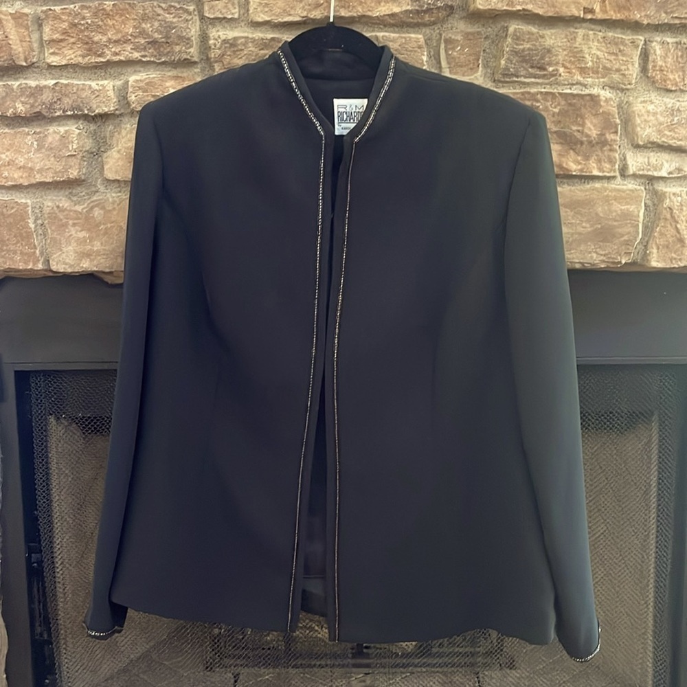 R & M Richards by Karen Kwong black suit jacket.  Size 16